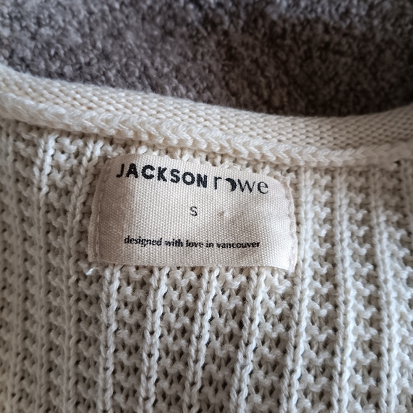JACKSON ROWE Cream Cotton Sleeveless Sweater Vest O/S - Picture 3 of 4